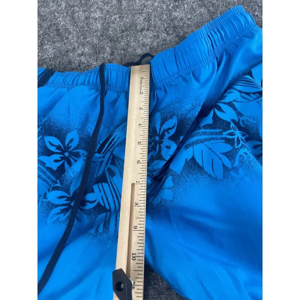 Nike Swim Trunks Mens Shorts Medium Blue Floral Board Shorts Stretch Beach N246